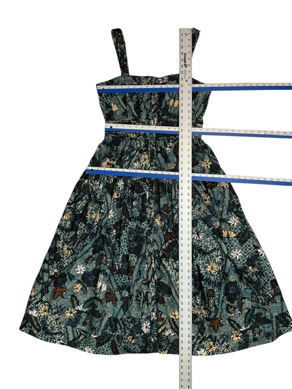 Ulla Johnson Isabela Dress 10 Rainforest Midi Blue Floral Sleeveless Cotton - Picture 8 of 16